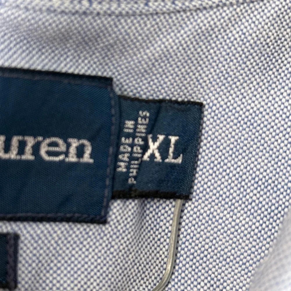 Ralph Lauren Classic Fit Oxford Shirt Short Sleeve Light Blue Cotton OCBD Men XL